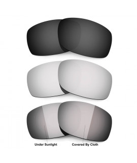 Hkuco Black/Titanium/Transition/Photochromic Polarized Replacement Lenses For Oakley Fives Squared Sunglasses 
